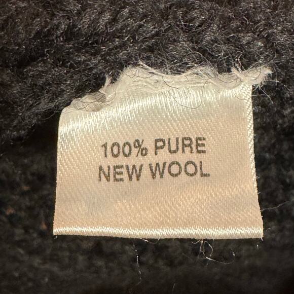 Donegal Knitters 100% Wool Black Cable Knit Made in Ireland Long Duster Sweater - Picture 8 of 8